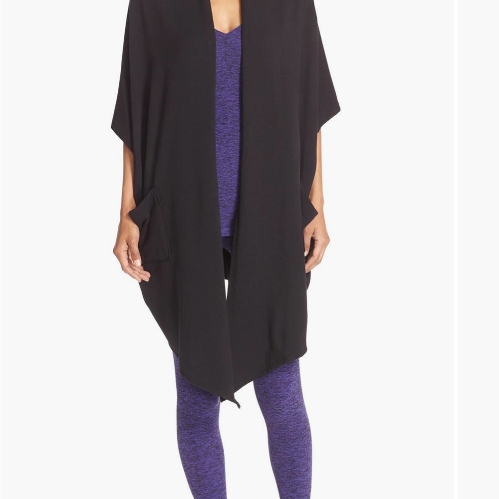 Beyond Yoga Black Open-Front Cardigan
